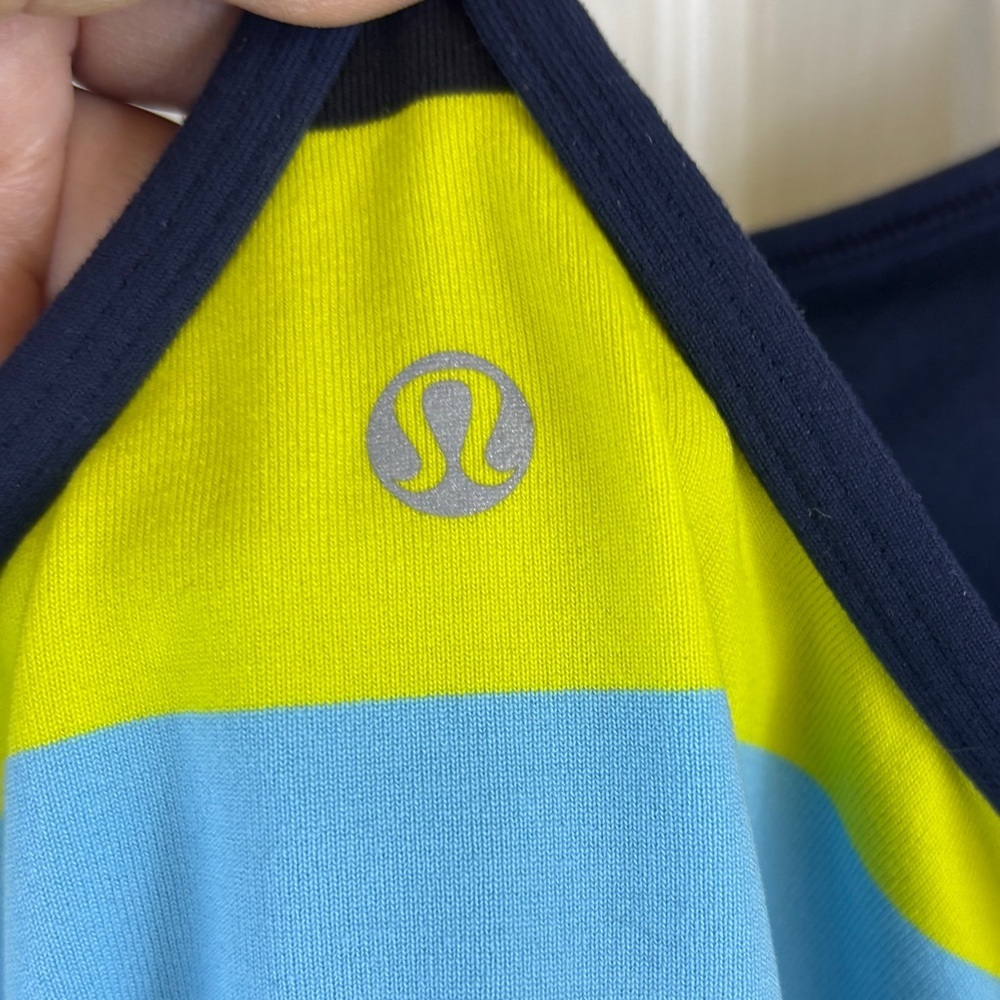 Lululemon Energy Tank Slalom Stripe Inkwell / Inkwell / Green Bean Size 12 View 5